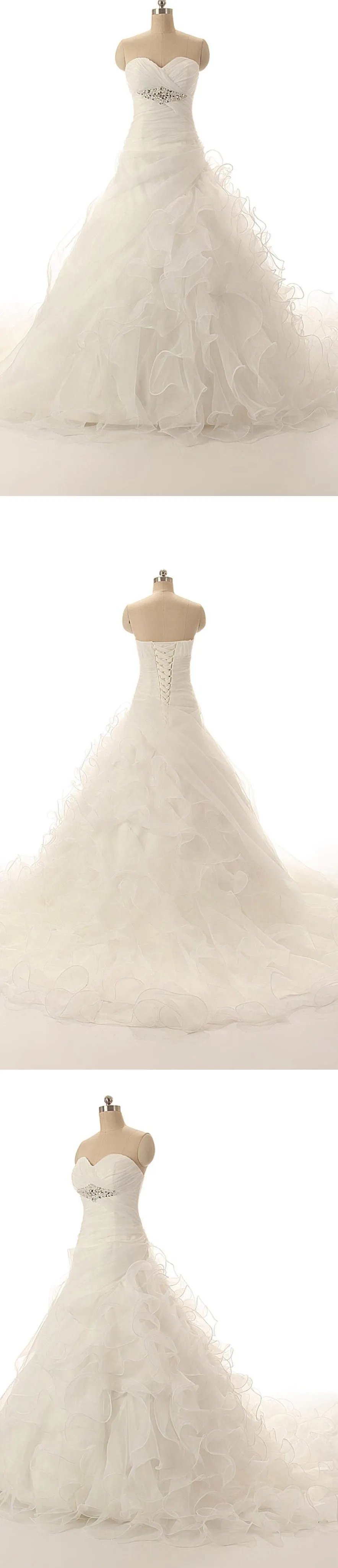 Modern Sweetheart Ball Gown With Ruffles and Crisscross Ruching