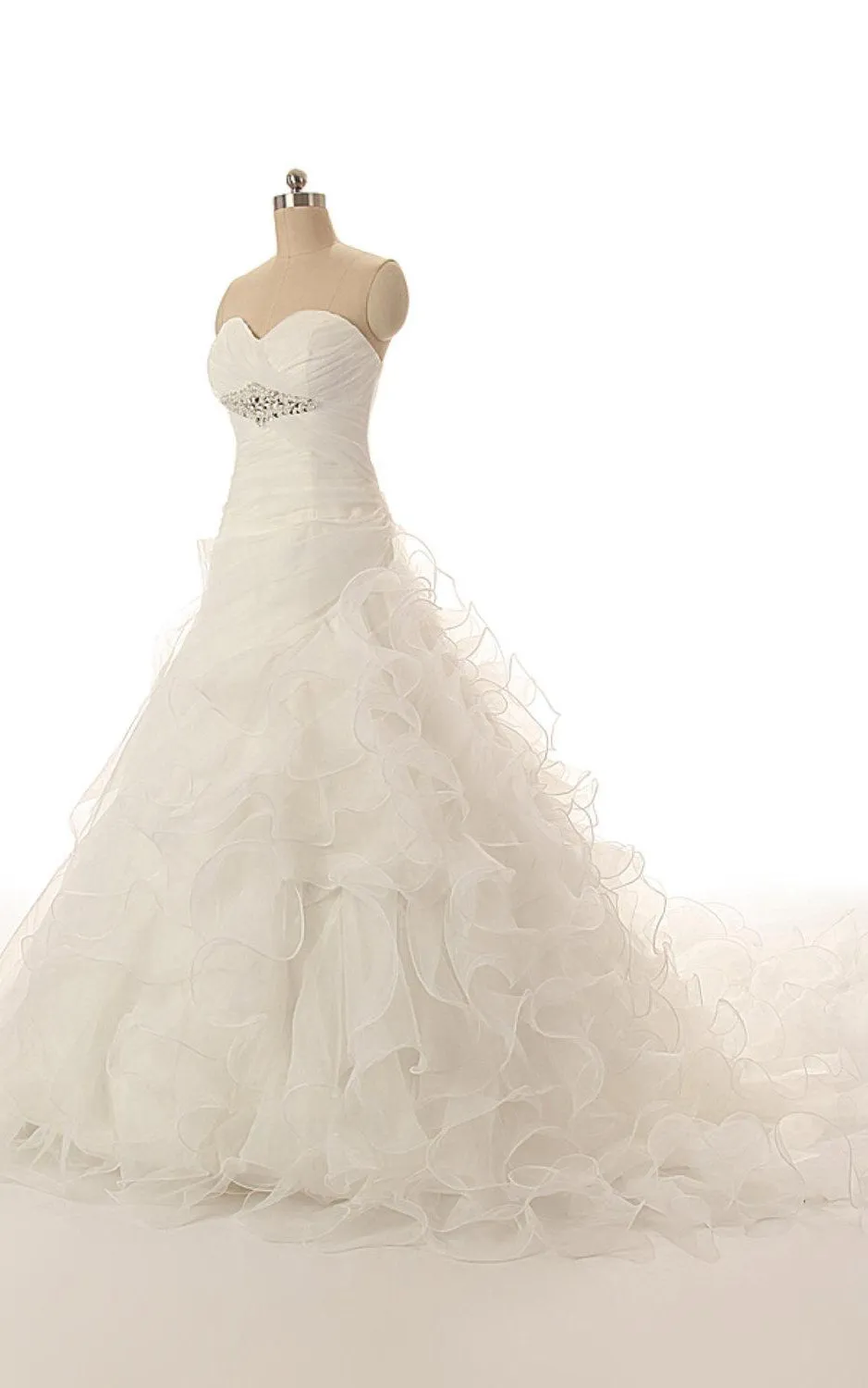 Modern Sweetheart Ball Gown With Ruffles and Crisscross Ruching