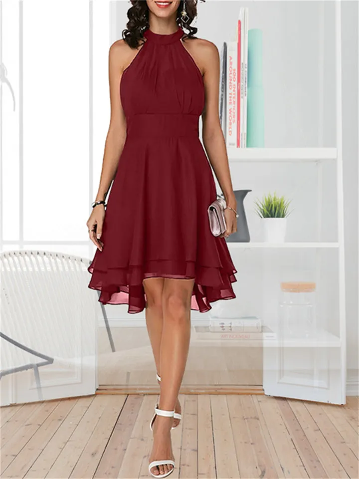 New Elegant Halter Sleeveless High Waist Slim-Fit Cocktail Dresses For Wedding Guest