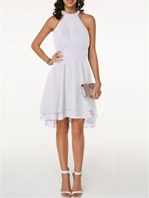 New Elegant Halter Sleeveless High Waist Slim-Fit Cocktail Dresses For Wedding Guest