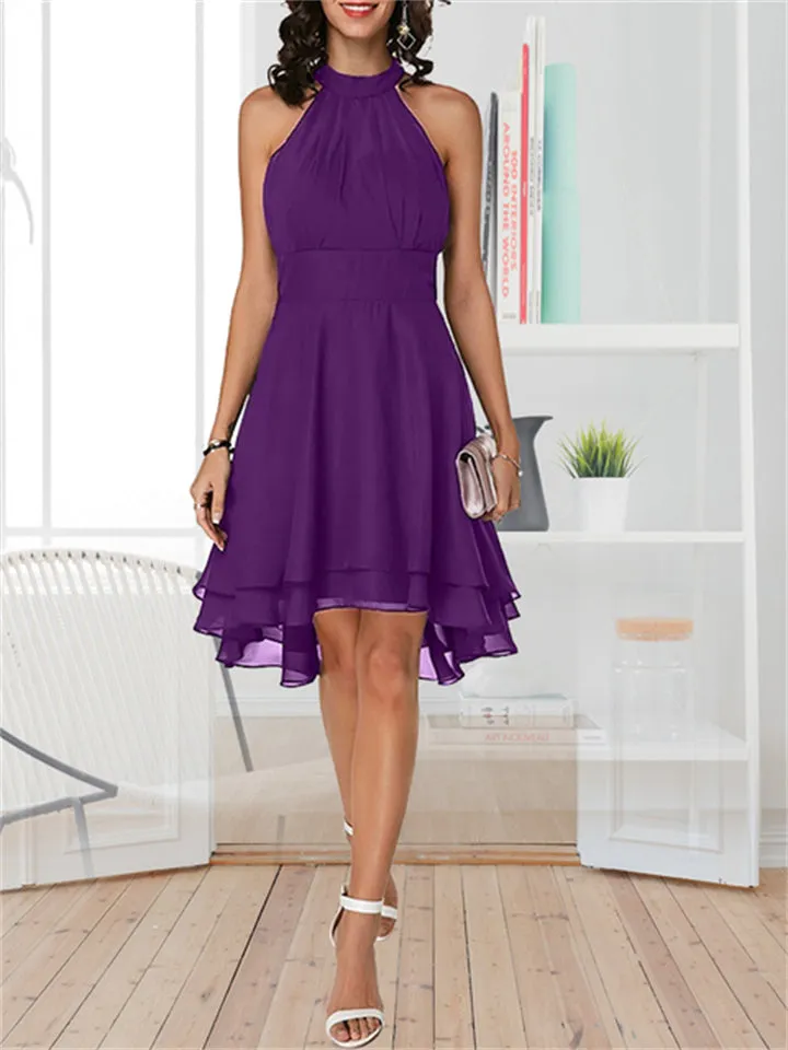 New Elegant Halter Sleeveless High Waist Slim-Fit Cocktail Dresses For Wedding Guest