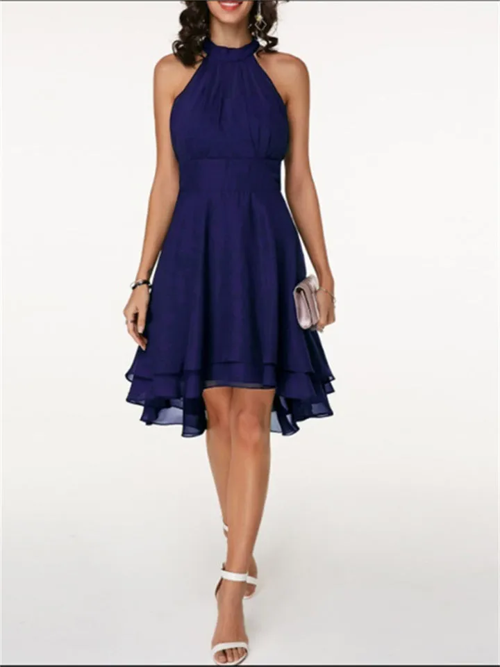 New Elegant Halter Sleeveless High Waist Slim-Fit Cocktail Dresses For Wedding Guest