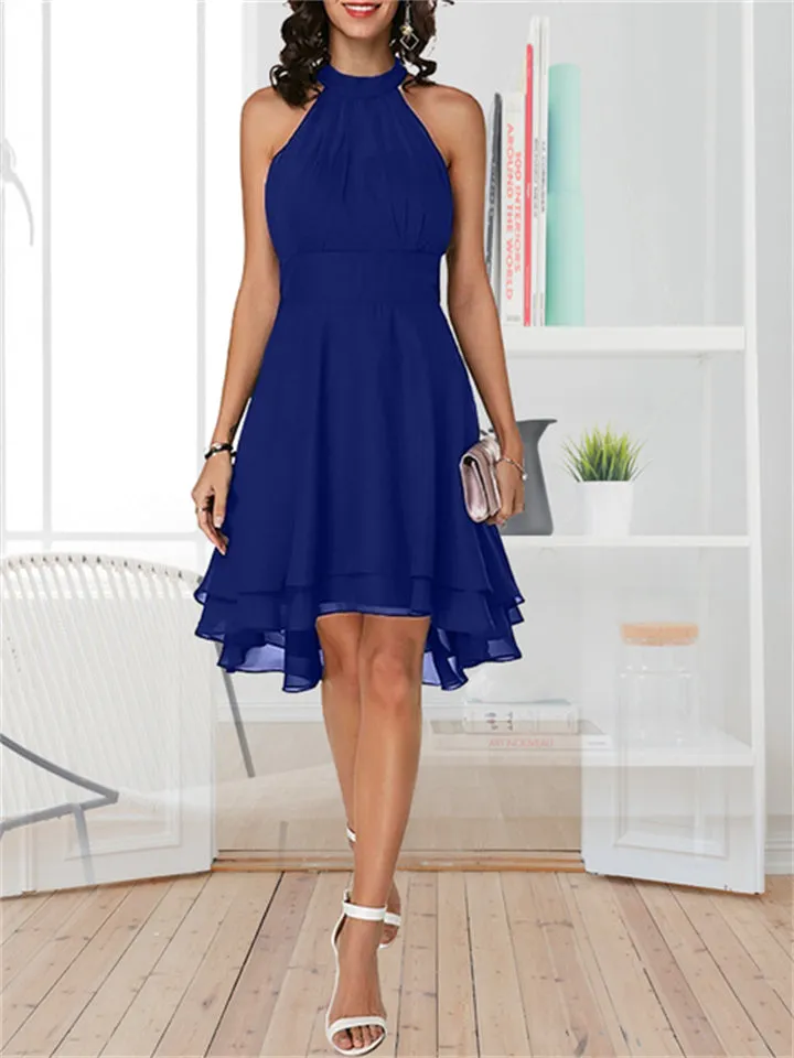 New Elegant Halter Sleeveless High Waist Slim-Fit Cocktail Dresses For Wedding Guest