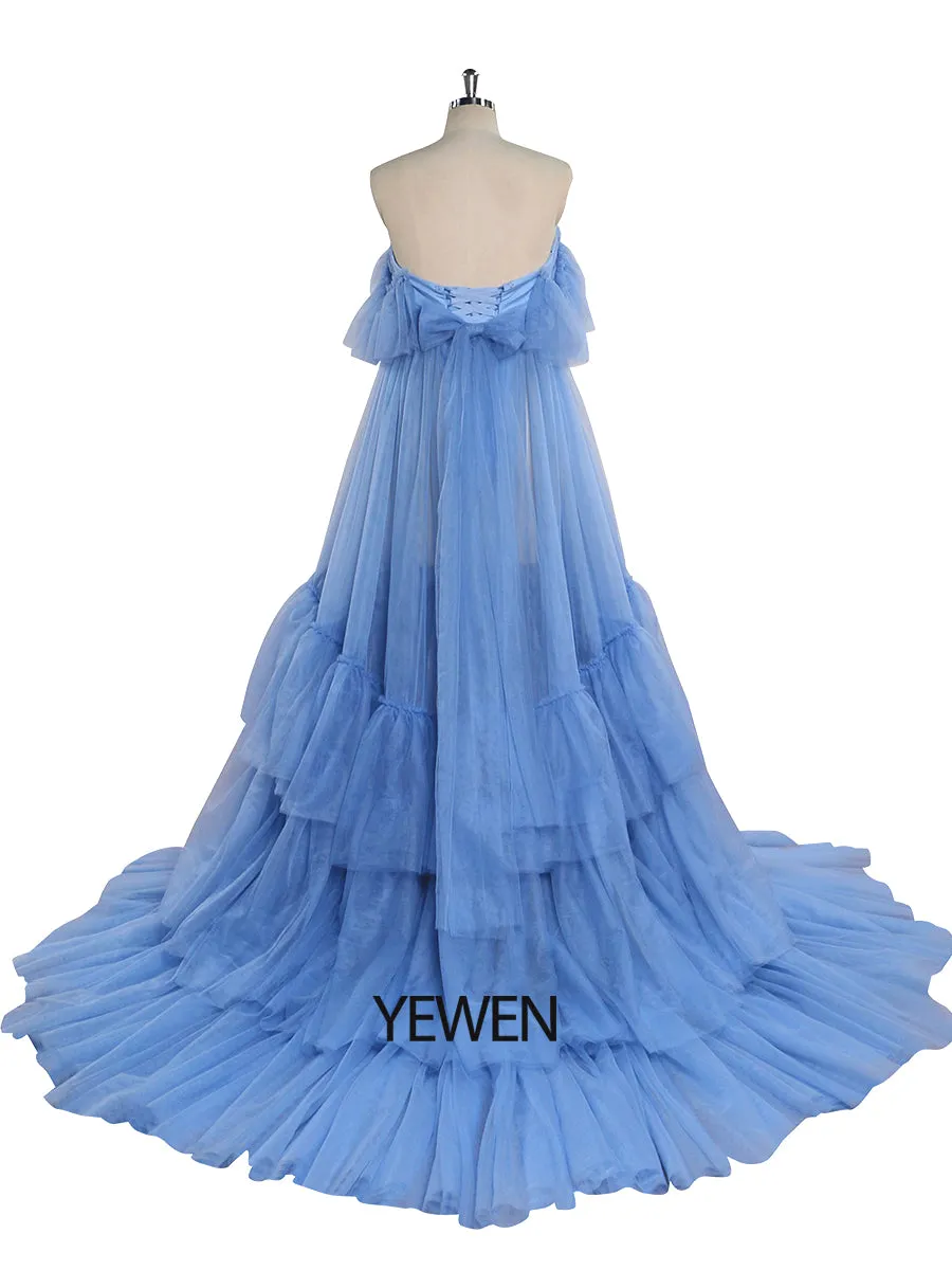 New Ruffle Maternity Dresses for Pictures Maternity Gowns for Photography YEWEN YW220921