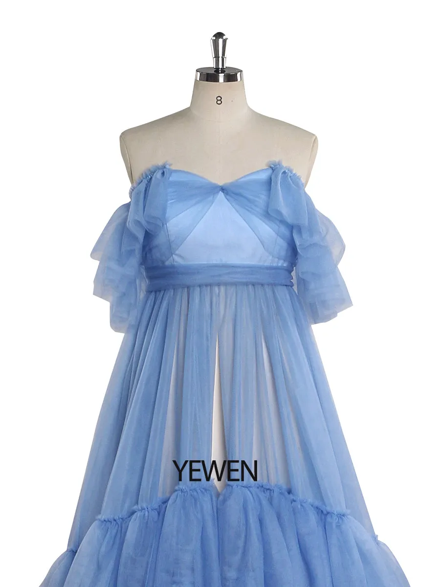 New Ruffle Maternity Dresses for Pictures Maternity Gowns for Photography YEWEN YW220921