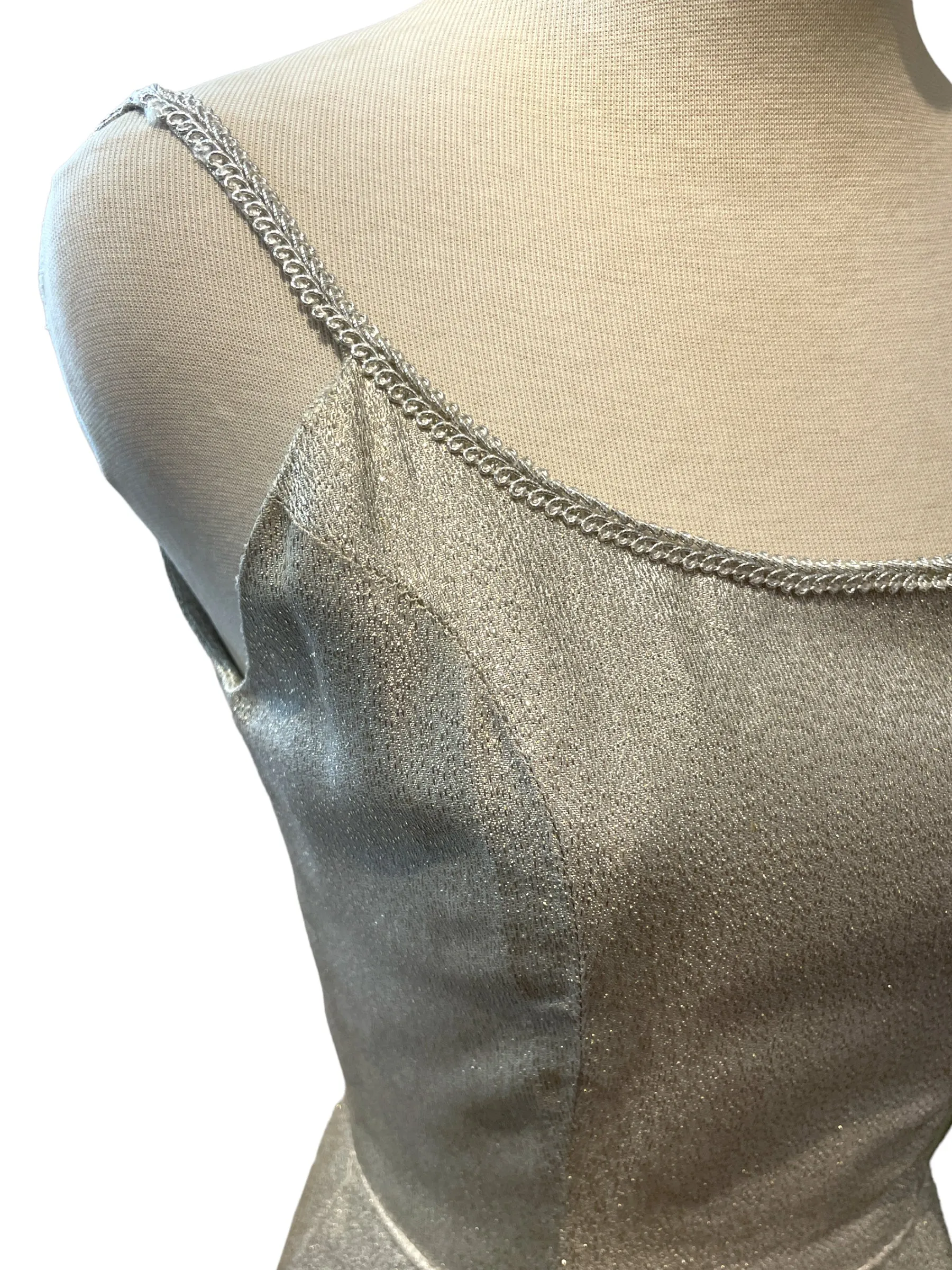Norwegian Winter - SIlvery Shimmer Evening Cocktail Dress