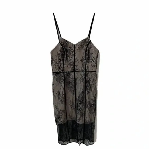 NWOT Lovers   Friends Lace Slip Midi Dress in Black Sz. S