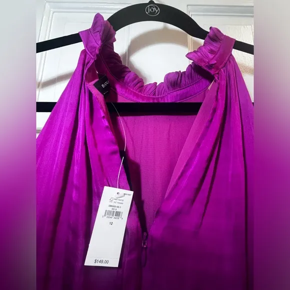 NWT Banana Republic Satin Magenta Midi Cocktail Dress - Size 12