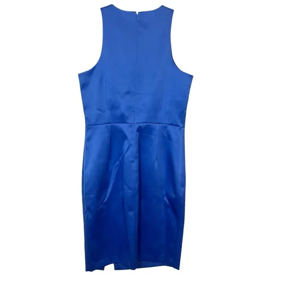 NWT Banana Republic Satin Sheath Dress SZ 14 *TALL* Periwinkle Blue Sleeveless