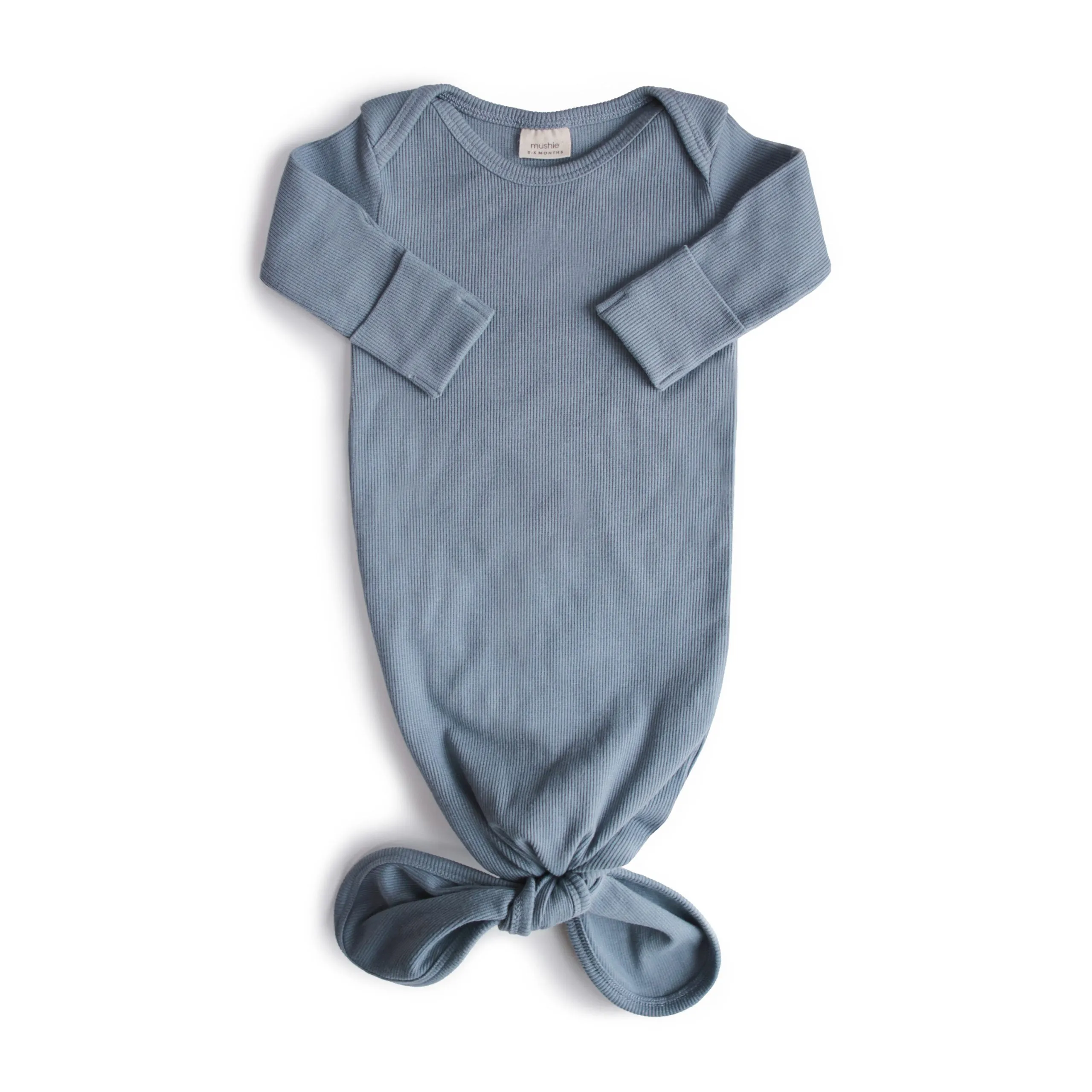Organic Cotton Ribbed Knot Gown - Tradewinds