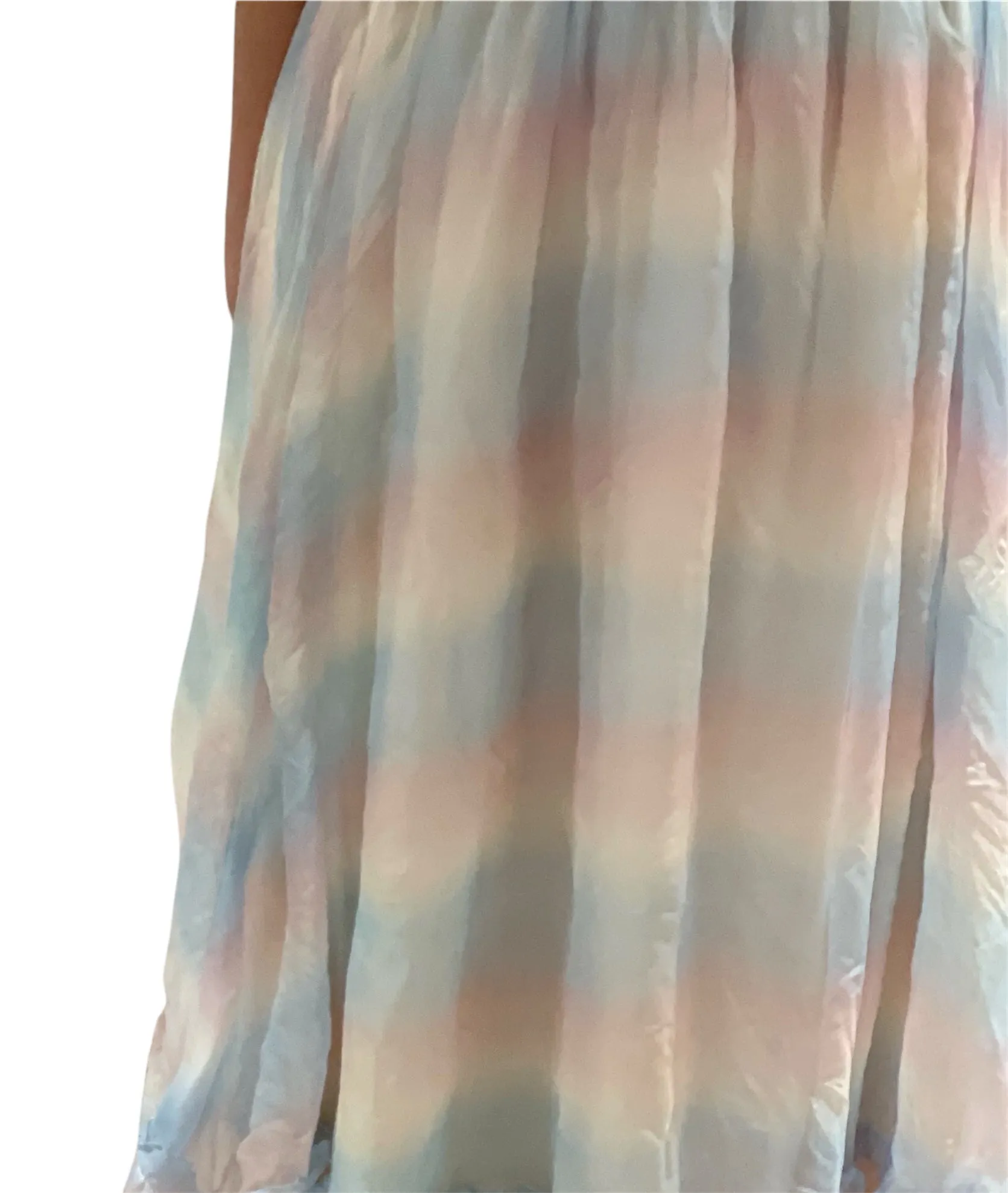 Pastel Rainbow - Bustier Maxi Evening Dress