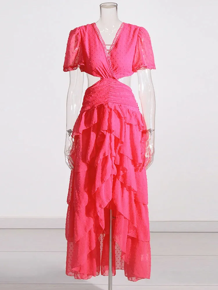 Patchwork Lace Up Dresses