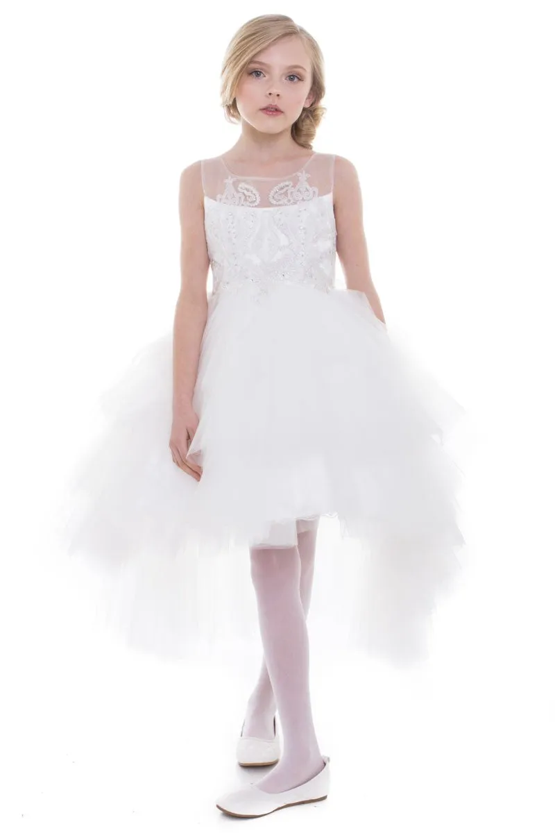 Petite Adele Embroidered High Low Dress C310