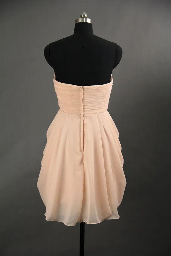 pink bridesmaid dresses short chiffon mermaid cute cheap wedding party dresses 2020