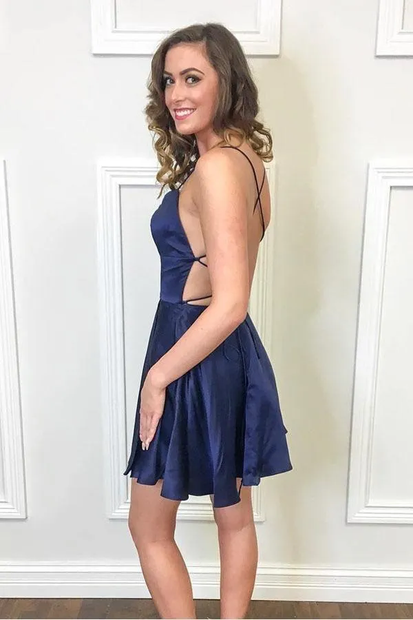 Princess Straps Short Prom Dress Wine Red Homecoming Dress HD0055