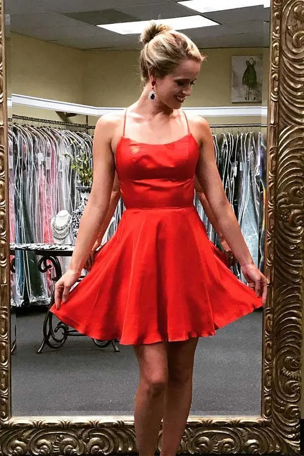 Princess Straps Short Prom Dress Wine Red Homecoming Dress HD0055