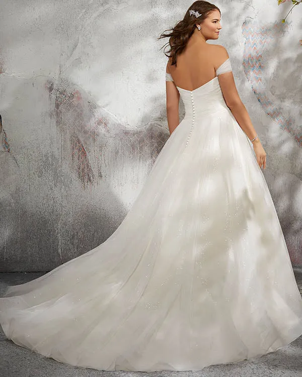 Princess Wedding Dresses Off The Shoulder Sparkly 2018 Sexy Bridal Wedding Gowns Detachable Cap Sleeve