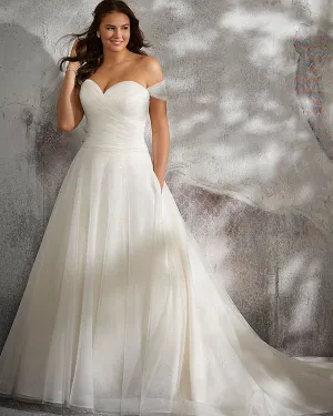 Princess Wedding Dresses Off The Shoulder Sparkly 2018 Sexy Bridal Wedding Gowns Detachable Cap Sleeve