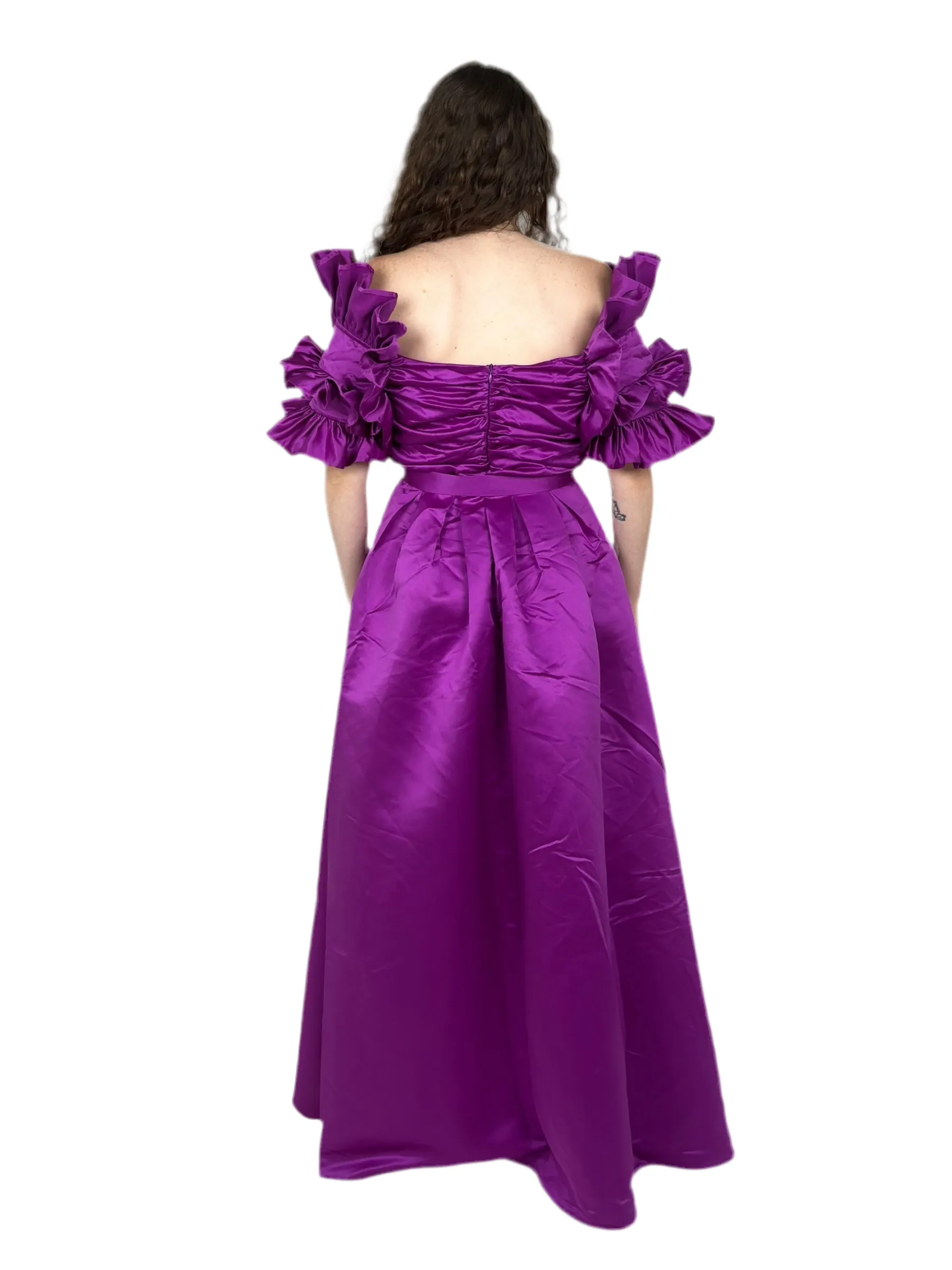 Purple Off Shoulder Gown