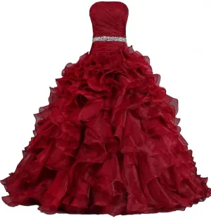 Quinceanera Ruffle Prom Dress