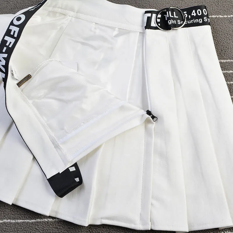 "DARK HIGH WAIST" PLEATED SKIRT K052605