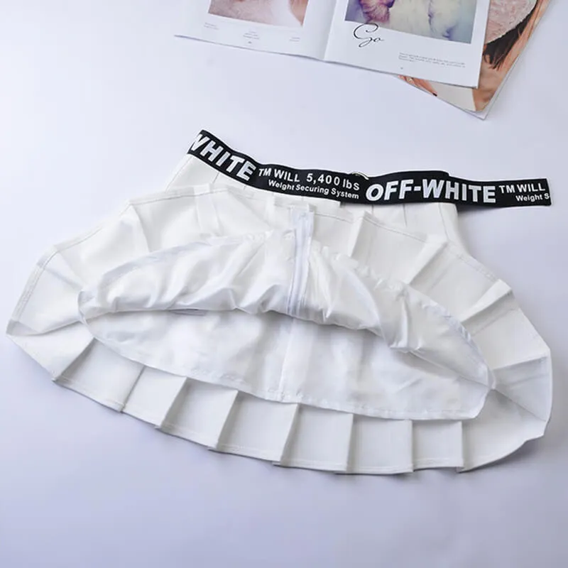 "DARK HIGH WAIST" PLEATED SKIRT K052605