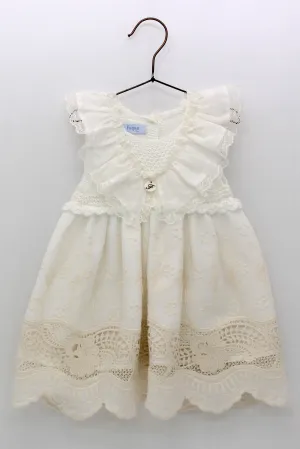 "Priscilla" Ivory Knit Lace Dress