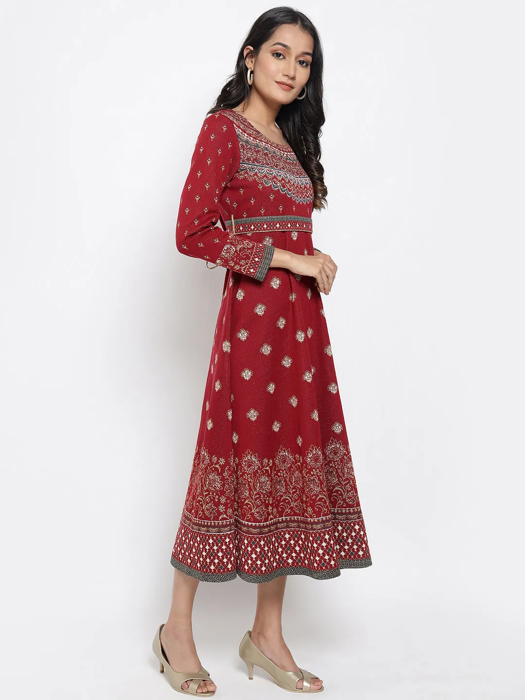 Red Jacquard Dress