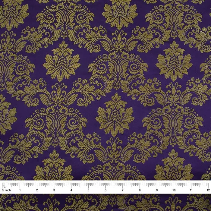 Regal Brocade Fabric, Purple