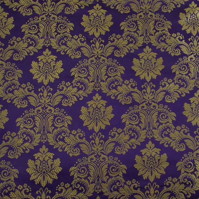 Regal Brocade Fabric, Purple
