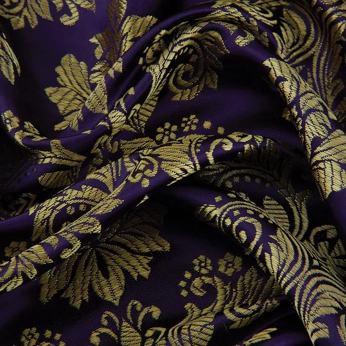 Regal Brocade Fabric, Purple