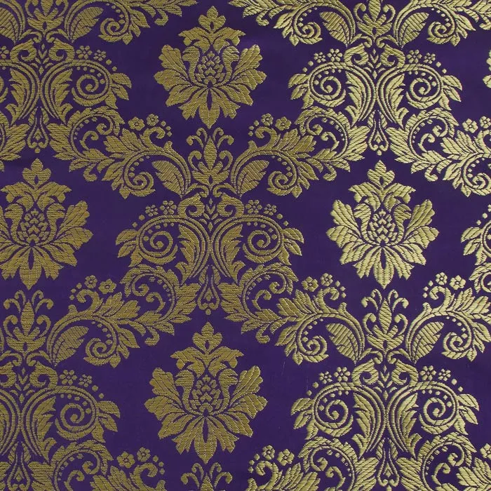 Regal Brocade Fabric, Purple