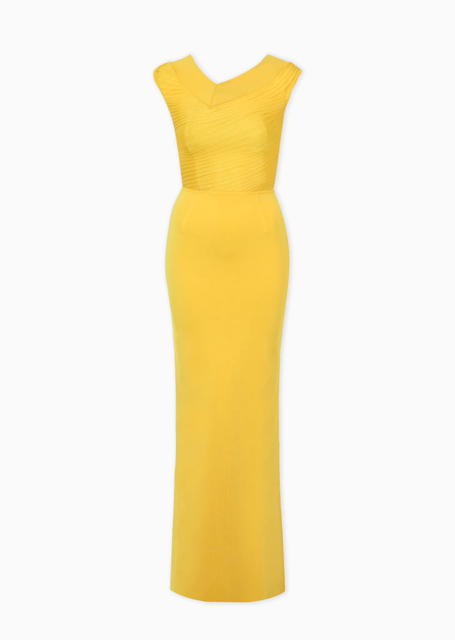 Reine - V Neck Pleated Column Gown