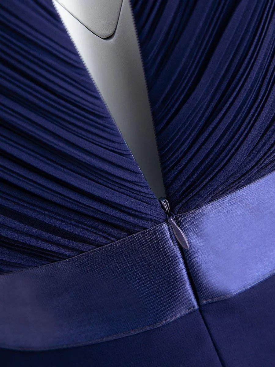 Robe Demoiselle d'Honneur Grande Taille Empire avec Manches Flottantes