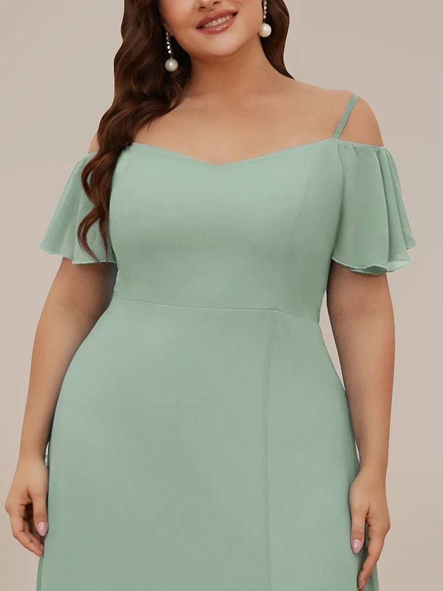 Robe Demoiselle d'Honneur sexy à épaules dénudées et à encolure en V