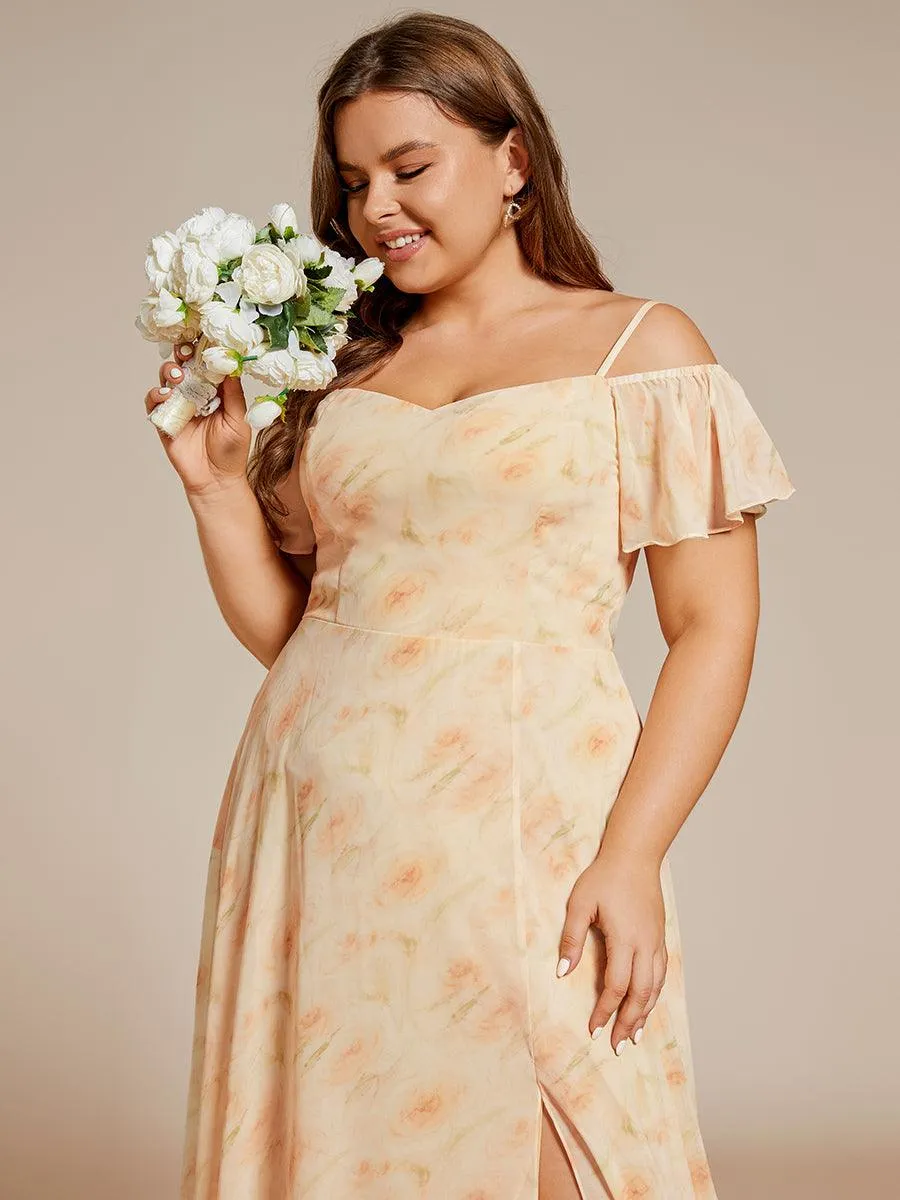 Robe Demoiselle d'Honneur sexy à épaules dénudées et à encolure en V