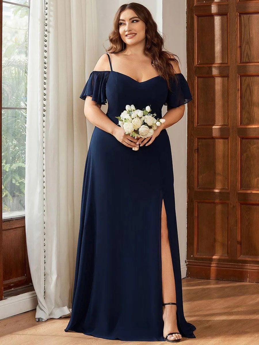 Robe Demoiselle d'Honneur sexy à épaules dénudées et à encolure en V