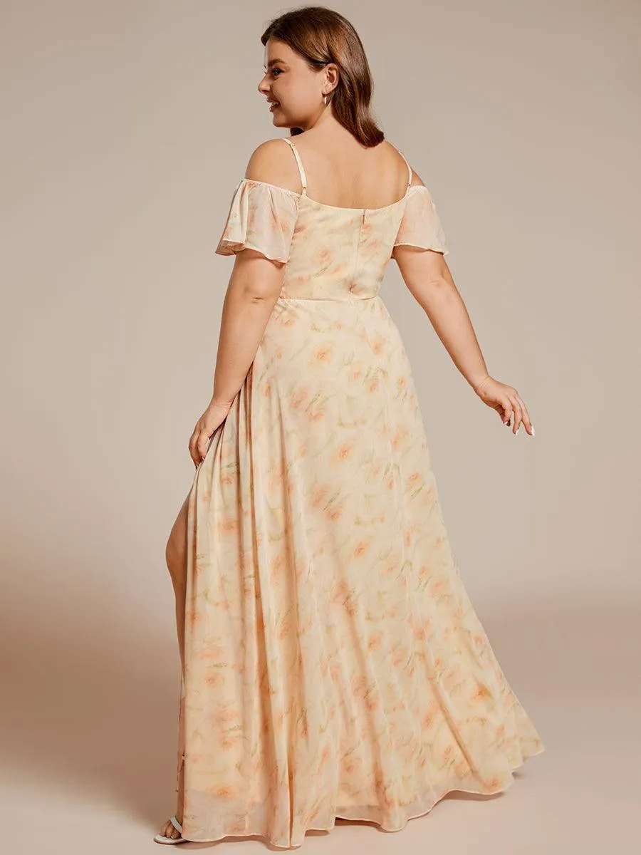 Robe Demoiselle d'Honneur sexy à épaules dénudées et à encolure en V