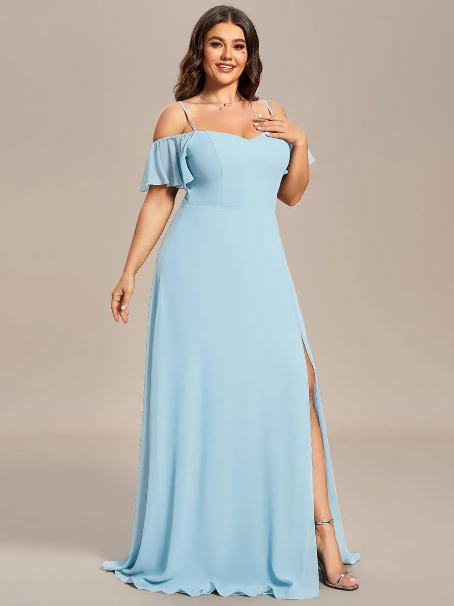Robe Demoiselle d'Honneur sexy à épaules dénudées et à encolure en V