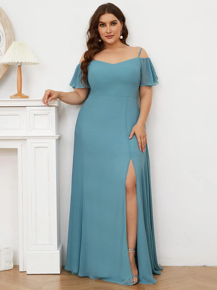 Robe Demoiselle d'Honneur sexy à épaules dénudées et à encolure en V