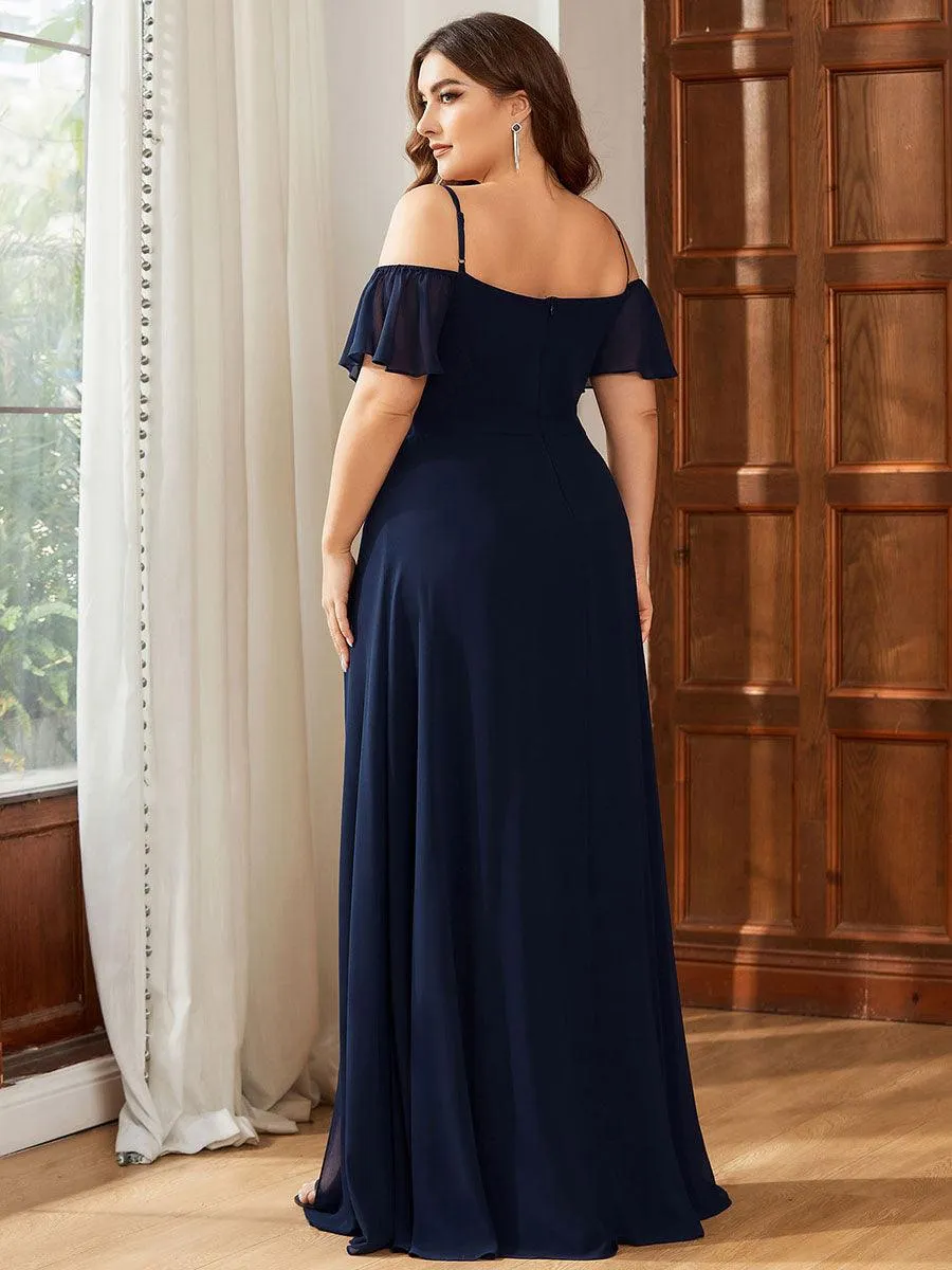 Robe Demoiselle d'Honneur sexy à épaules dénudées et à encolure en V