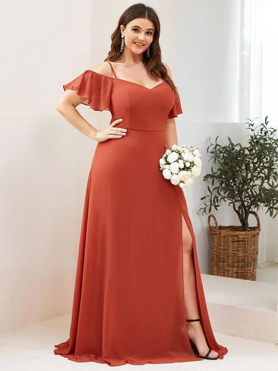 Robe Demoiselle d'Honneur sexy à épaules dénudées et à encolure en V