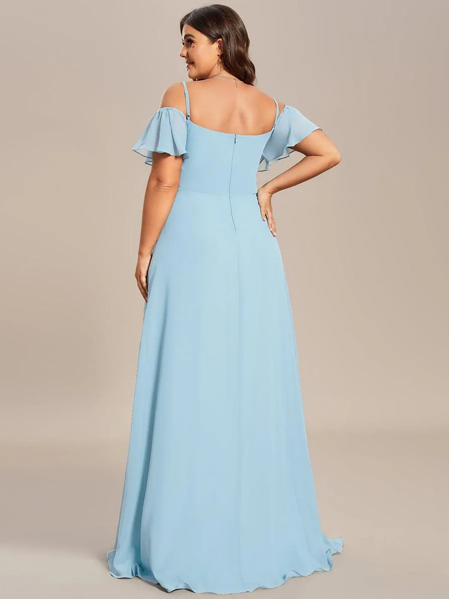 Robe Demoiselle d'Honneur sexy à épaules dénudées et à encolure en V
