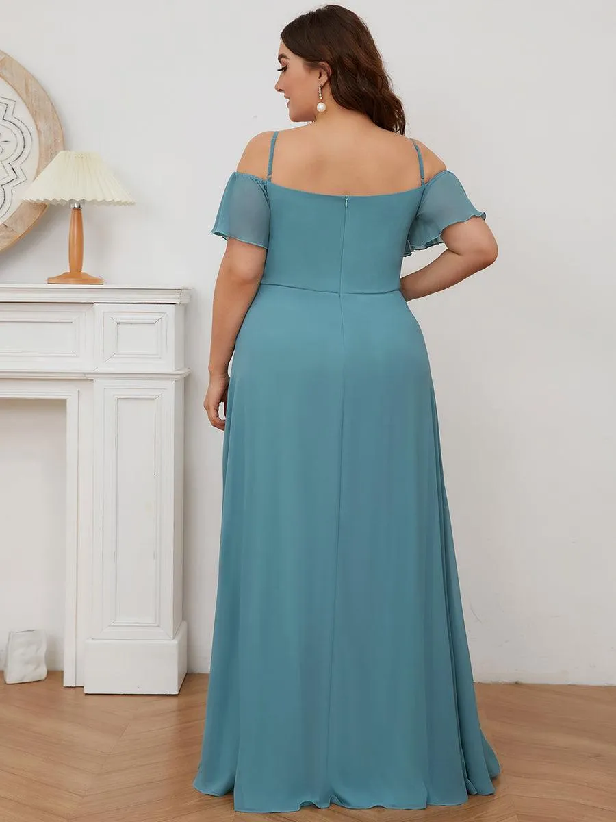 Robe Demoiselle d'Honneur sexy à épaules dénudées et à encolure en V