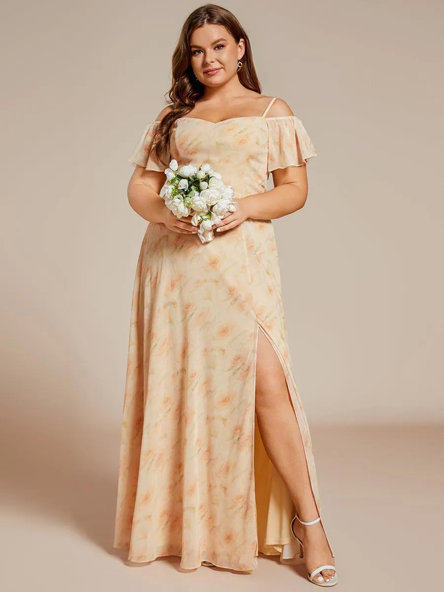 Robe Demoiselle d'Honneur sexy à épaules dénudées et à encolure en V