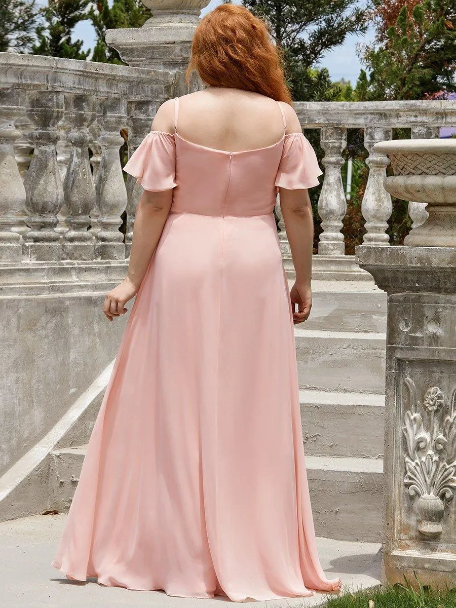 Robe Demoiselle d'Honneur sexy à épaules dénudées et à encolure en V