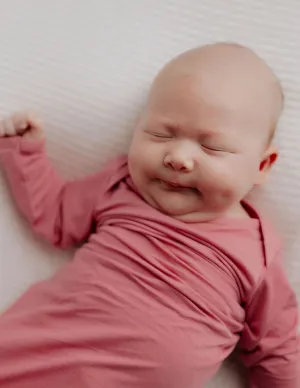 Rose Pink Newborn Knotted Gown Set