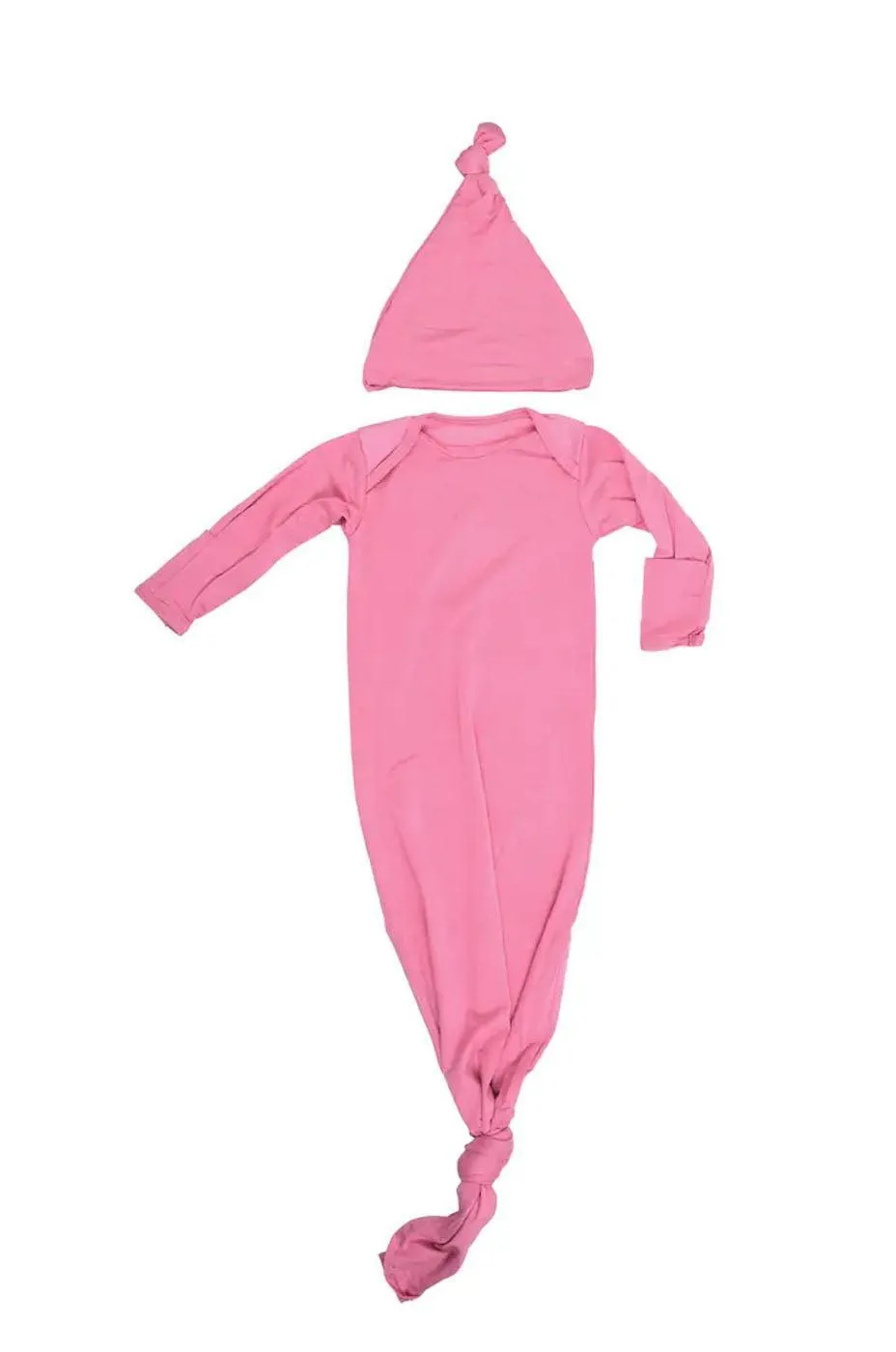 Rose Pink Newborn Knotted Gown Set