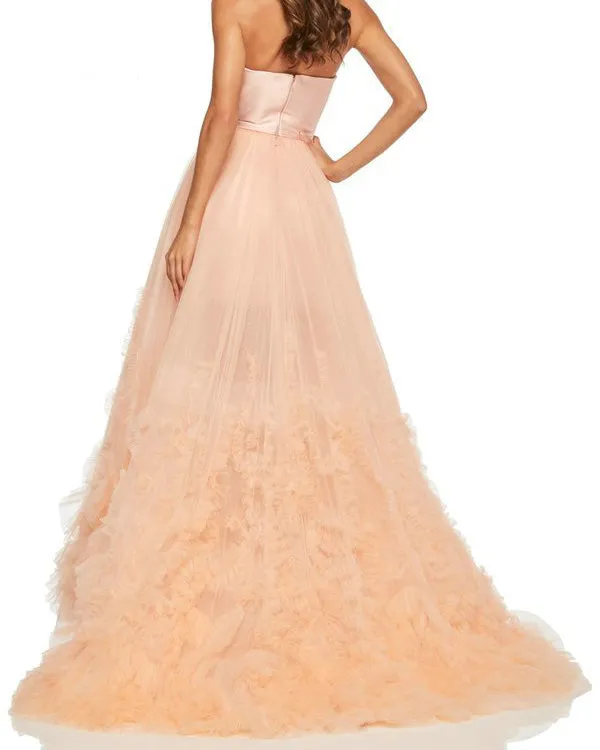 Royal Blue Tulle Ruffles Prom Dresses Sexy Strapless Long Prom Gowns Party Dress New Arrival