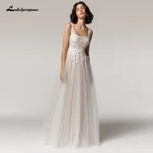 Roycebridal Vintage Lace Wedding Dress Beach Summer  Vestito da Donna V Neck Sexy Bohemian Bridal Dress Backless